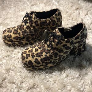 Cheetah print platform shoes